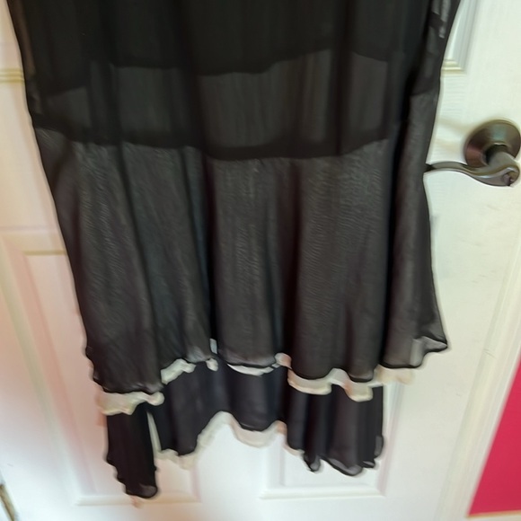 Na-Ta-ya 2 piece flowy midi black sleeveless dress and overlay with roses Med - Picture 6 of 16